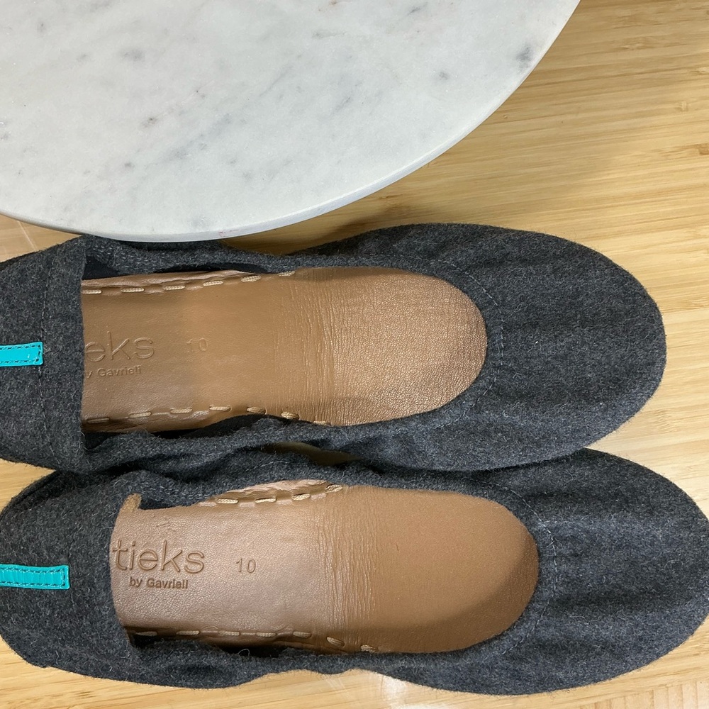 Tieks Size 10 Greystone Vegan Wool Charcoal Gray Foldable Flat Women’s - Picture 7 of 11